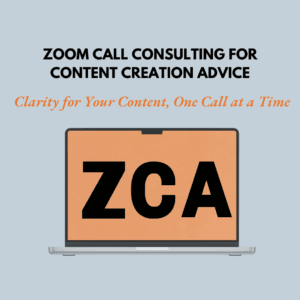 1 Hour Zoom Call Consulting For Content Creation Advice